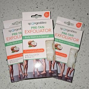 3 SPONGEABLES PRE TAN EXFOLIATOR BODY WASH IN A SPONGE